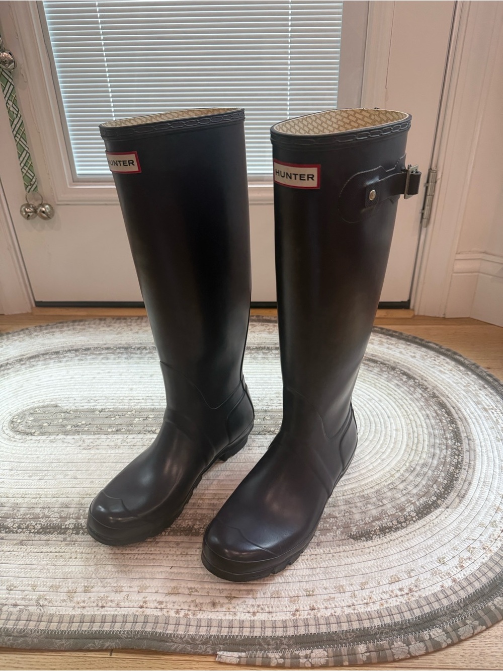 Hunter Women's Tall Navy Gloss Rain Boots